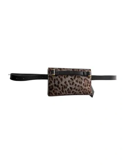 Pre-owned Max Mara Ponyhair Belt Bag In Black