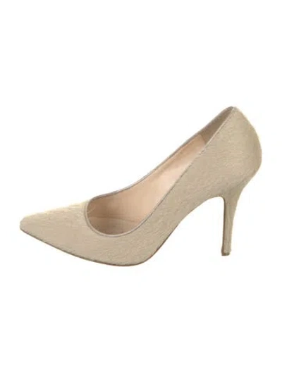 Pre-owned Max Mara Ponyhair Pumps In Neutral