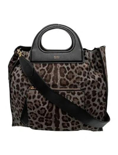 Pre-owned Max Mara Ponyhair Tote In Brown