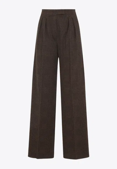 MAX MARA PONZA CHECKED PANTS IN WOOL BLEND