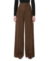 Max Mara Ponza Cotton And Wool-blend Wide-leg Pants In Brown