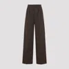 Max Mara Wide-leg Trousers With High Waist And Checkered Pattern In Brown