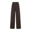 Max Mara Wide-leg Trousers With High Waist And Checkered Pattern In Brown