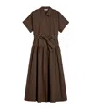 Max Mara Womens Agoraio Short-sleeves Cotton-poplin Maxi Dress Coffee In Brown