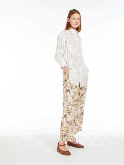 Max Mara Poplin And Crepe Tunic In White