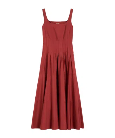 Max Mara Poplin Dress In Red