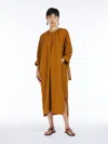 Max Mara Poplin Dress With Buckles In Yellow