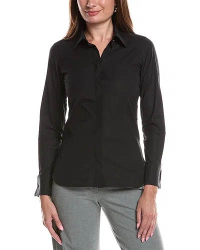 Max Mara Poplin Knut Top In Black