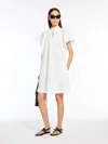 Max Mara Poplin Mini Dress With Flounce In Optical White