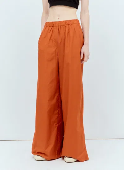 Max Mara Poplin Trousers In Orange
