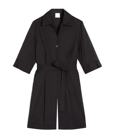 Max Mara Poplin Playsuit In Black