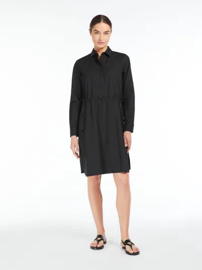 Max Mara Poplin Shirt Dress In Black