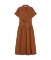 Max Mara Agoraio Popeline Dress In Brown