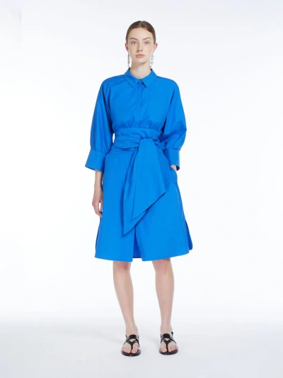 Max Mara Poplin Shirt Dress In Cornflower Blue