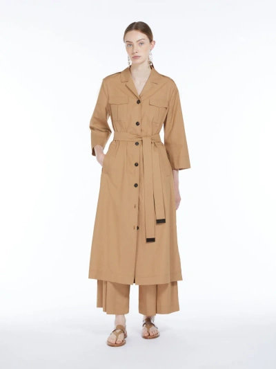 Max Mara Poplin Shirt Dress In Brown