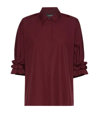 Max Mara Poplin Shirt In Red