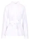 Max Mara Poplin Shirt With Belt Shirts White