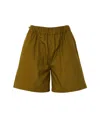 Max Mara Haway Cotton Poplin Shorts In Green