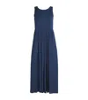 Max Mara Blue Cotton Poplin Moira Ss Long Dress In Blue