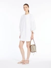 Max Mara Cotton Poplin Lace-up Mini Dress In White