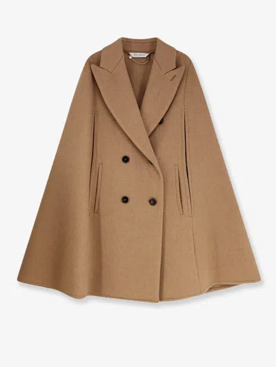 Max Mara Pordoi Camel Cape In Brown