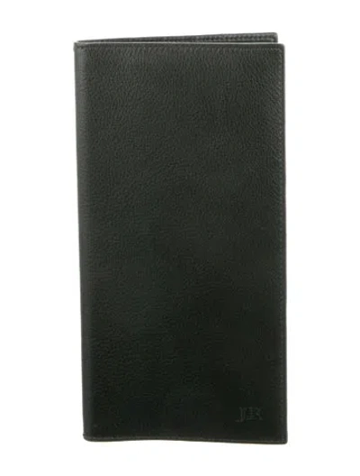 Pre-owned Max Mara Porte Valeur Leather Bifold Wallet In Black