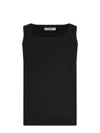 Max Mara Fitted Black Tank Top With Embossed Branding