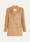 Max Mara Potente Double-breasted Corduroy Blazer In Camel