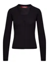 Max Mara Potus Ribbed V-neck Cardigan In Black