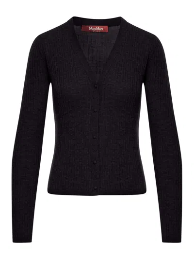 MAX MARA RIBBED SILK CARDIGAN