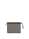 Max Mara Pouch With Chain And Monogram In Brown