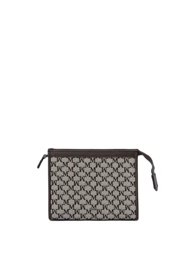 Max Mara Pouch With Chain And Monogram In Brown