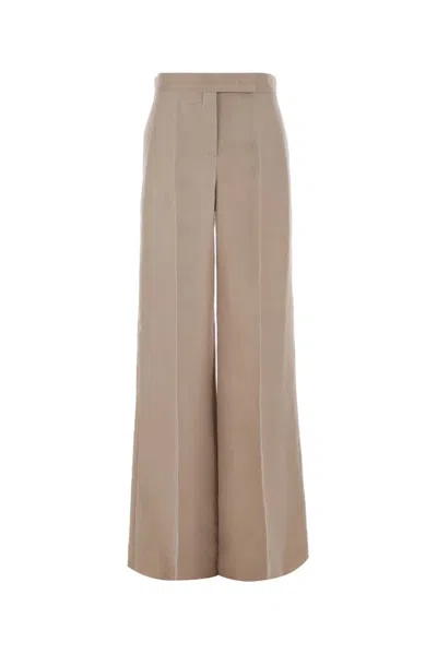 Max Mara Powder Pink Organza Rasoio Pant In Brown