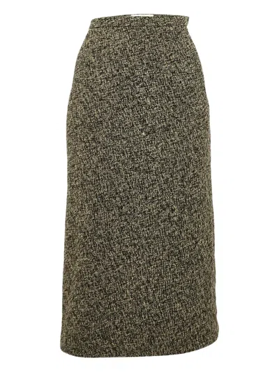 Pre-owned Max Mara  Tweed Midi Skirt