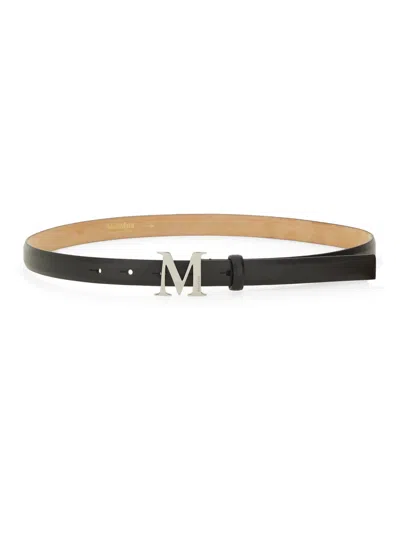 Max Mara Premium Leather Belt For Women - Fall/winter 2025 In Black