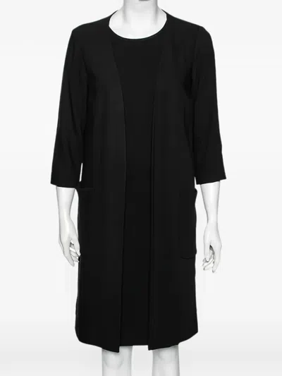 Pre-owned Max Mara  Layered-detail Mini Dress In Black