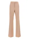 Max Mara Trousers Flared Leg Belt Loops In Neutral