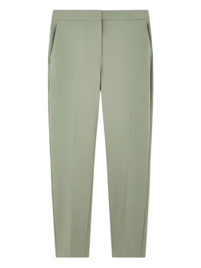 Max Mara Pressed-pleat Detail Trousers In Green