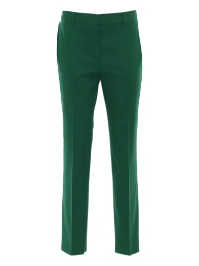 Max Mara Pressed-pleat Trousers In Green