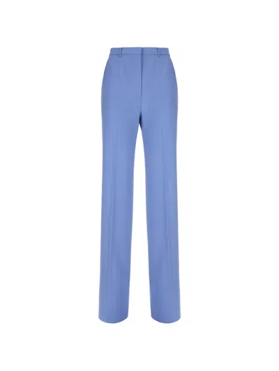 Max Mara Pressed-crease Straight-leg Trousers In Blue
