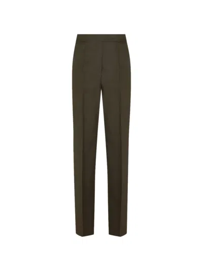 Max Mara Pressed-crease Tailored Trousers In Green