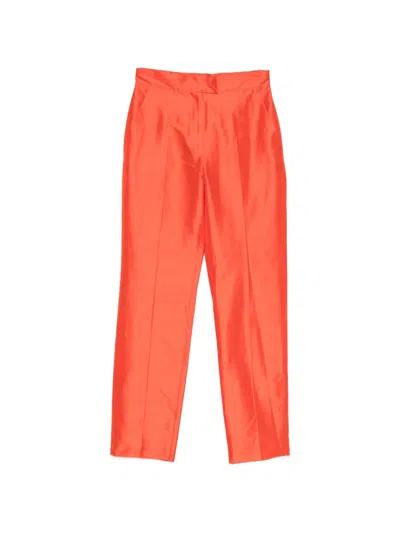 Max Mara Pressed-crease Trousers In Orange