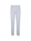 Max Mara Studio Light Blue Cotton Elastane Trousers In White