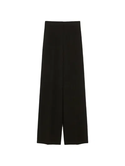 Max Mara Pressed-crease Wide-leg Trousers In Black