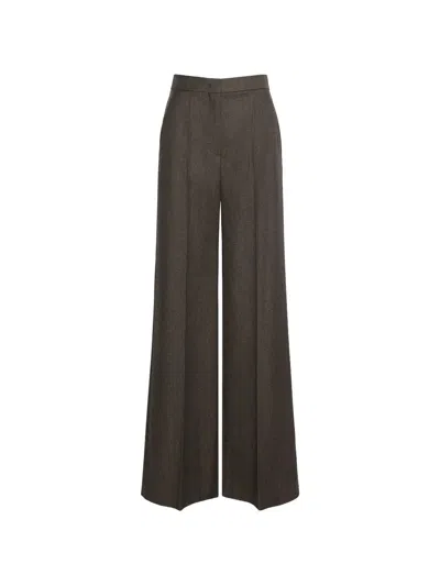 Max Mara Pressed-crease Wide-leg Trousers In Brown