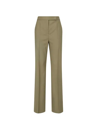 Max Mara Pressed-crease Wide-leg Trousers In Brown
