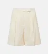 Max Mara Priamo High-rise Virgin Wool Shorts In White
