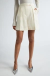 Max Mara Priamo High-rise Virgin Wool Shorts In Vanilla