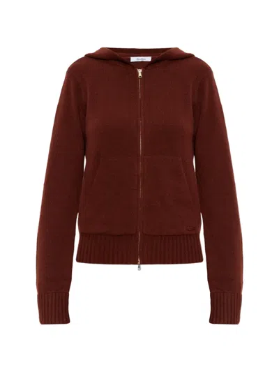 Max Mara Primo Zip-up Cardigan In Brown