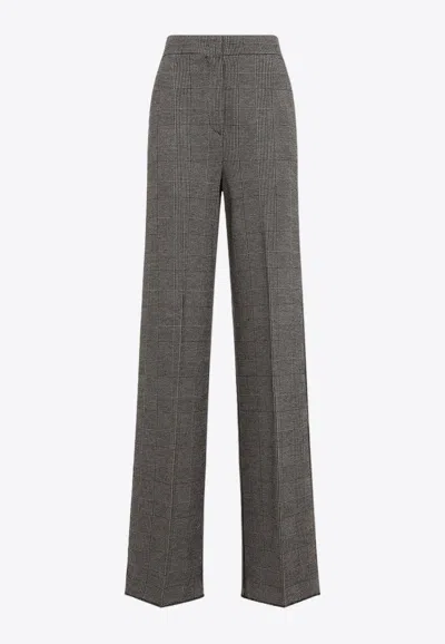 Max Mara Prince Of Wales Check Pants In Gray